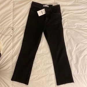 Zara high rise mini flare jeans black NEW